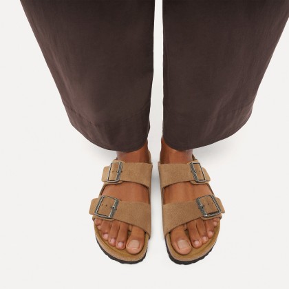 Birkenstock Arizona Suede Leather Narrow Dark Tea