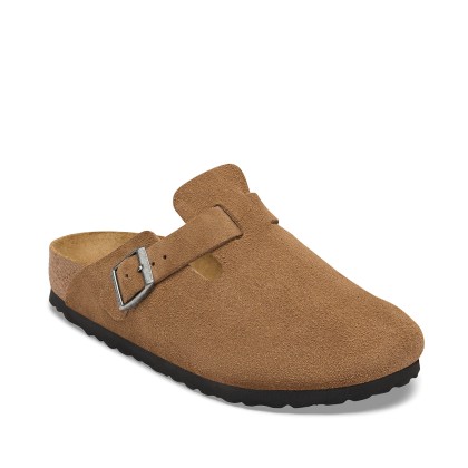 Birkenstock Boston Suede Leather Narrow Dark Tea