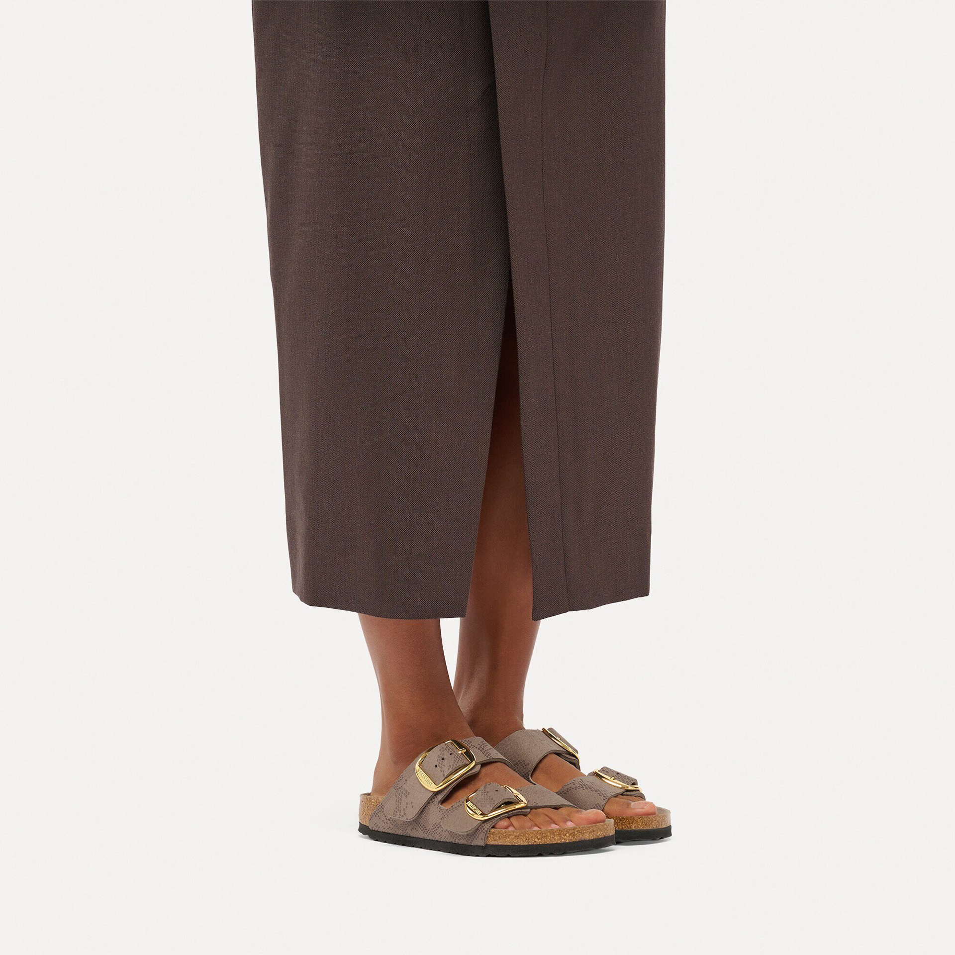 Birkenstock Arizona Big Buckle Synthetics Narrow Python Gray Taupe
