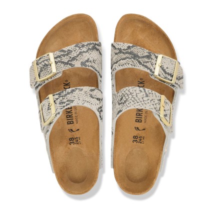 Birkenstock Arizona Suede Leather Narrow Snake Oyster