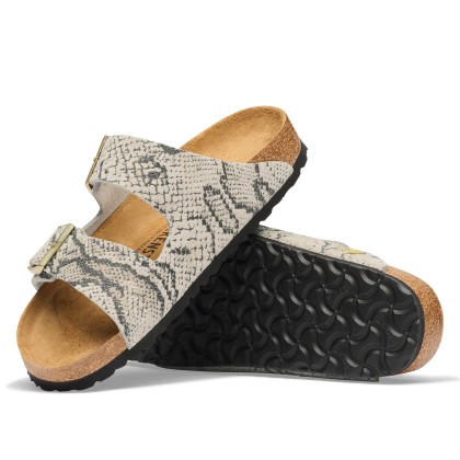 Birkenstock Arizona Suede Leather Narrow Snake Oyster