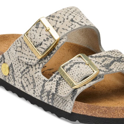 Birkenstock Arizona Suede Leather Narrow Snake Oyster