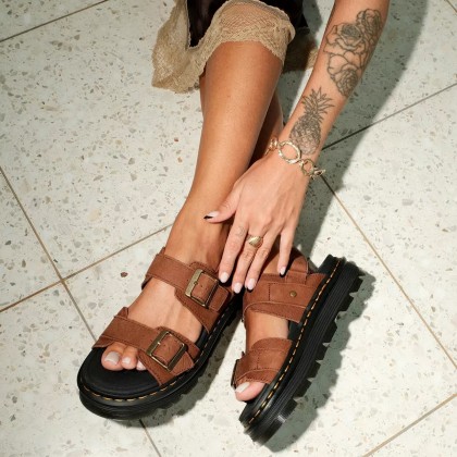 Dr. Martens Zebzag Tumbled Nubuck Sepia Brown