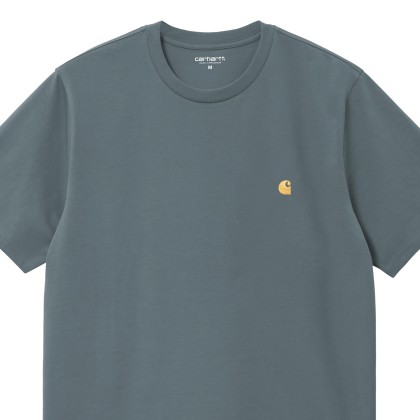 Carhartt Wip T-shirt Chase Cozy Blue / Gold