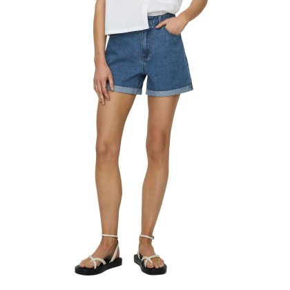 Only Calção Vega Hw Mom Dnm Medium Blue Denim Only Calção Vega Hw Mom Dnm Medium Blue Denim