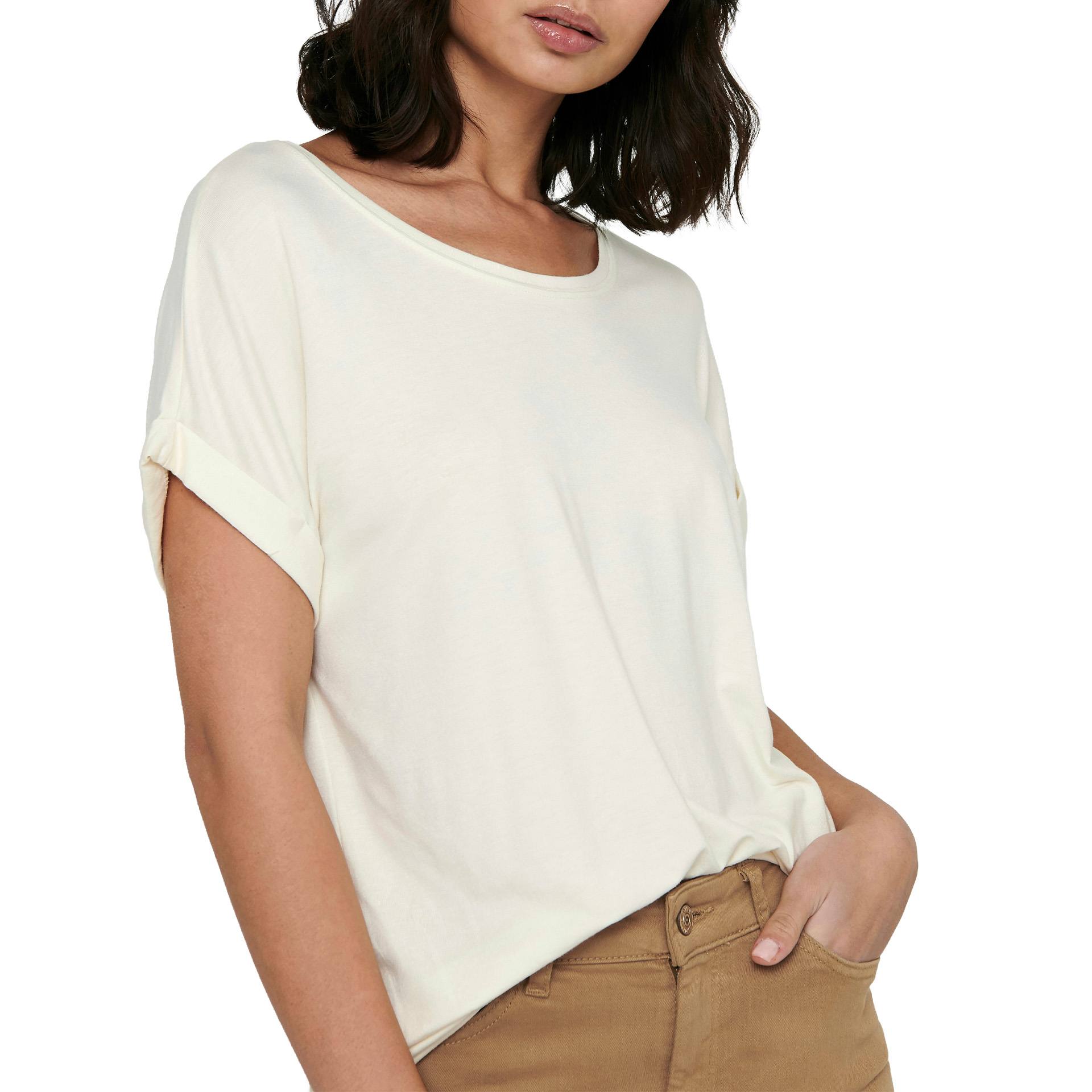 Only T-shirt Moster O-neck Antique White