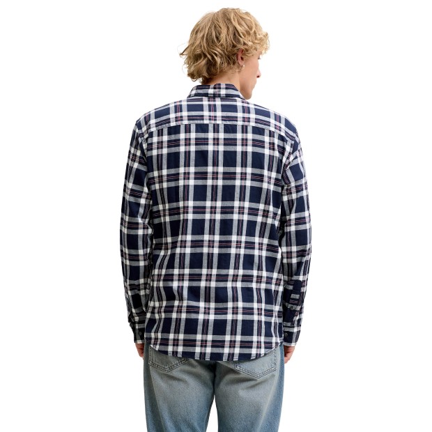 Jack & Jones Camisa Dover Check Navy Blazer