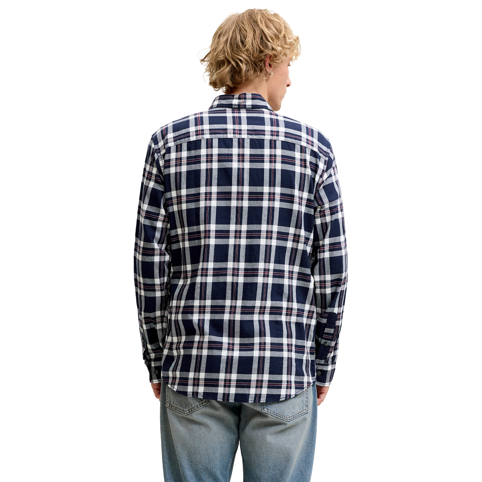 Jack & Jones Camisa Dover Check Navy Blazer