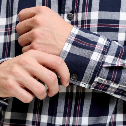Jack & Jones Camisa Dover Check Navy Blazer