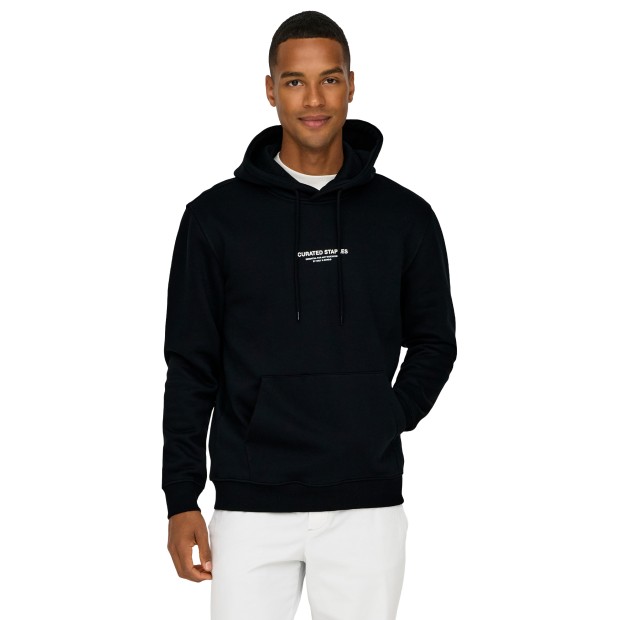 Only&Sons Sweat Curated Reg Black