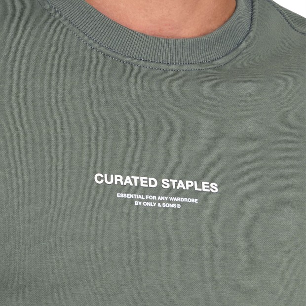 Only&Sons Sweat Curated Reg Castor Gray