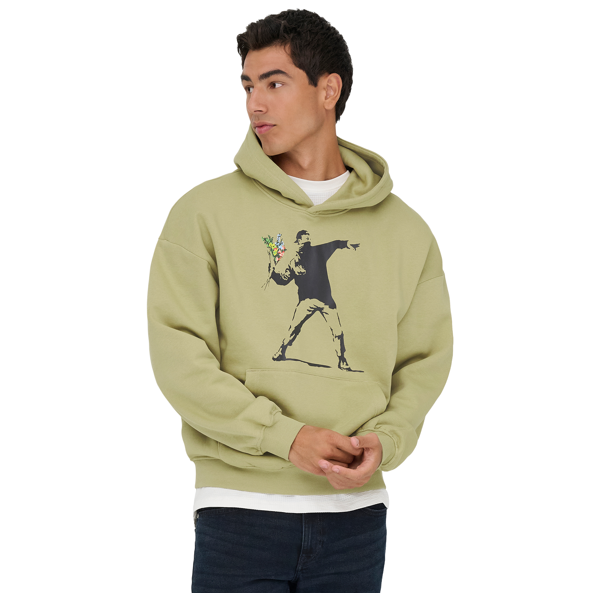 Only&Sons Sweat Banksy Vtg Vd Twill