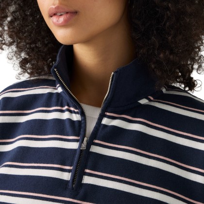 Levis Camisola Everyday Quarter Zip Ruby Stripe Navy