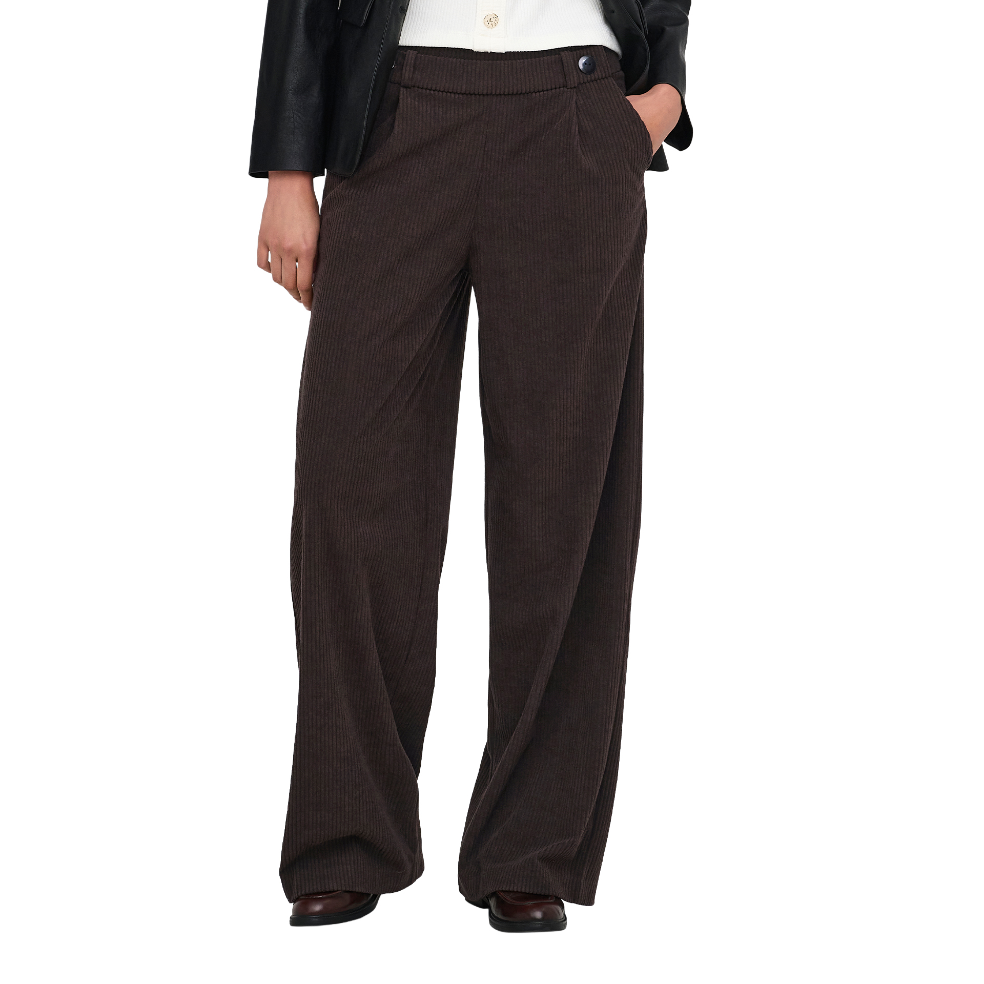 JDY Calça Geggo Cord Coffee Bean
