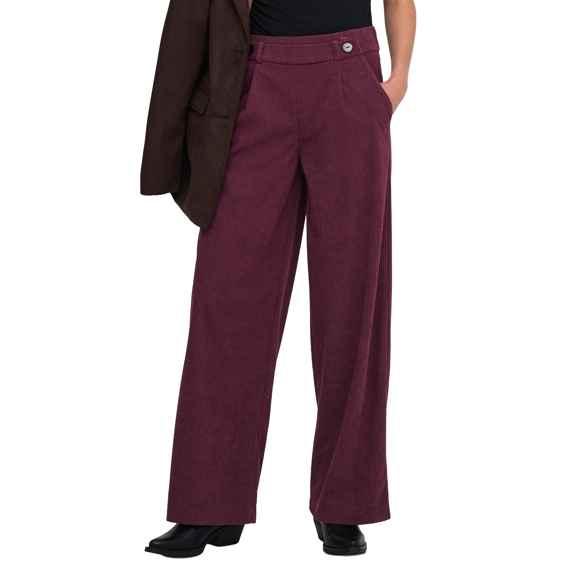 JDY Calça Geggo Cord Windsor Wine