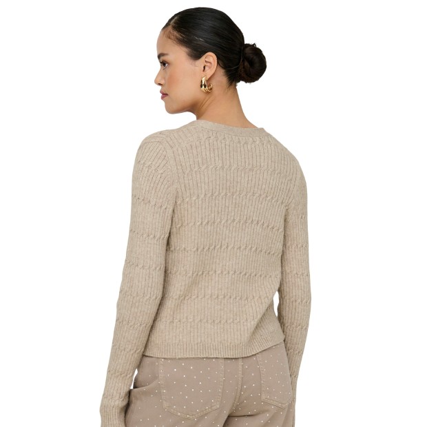 Only Casaco Katia Vneck Knt Mocha Meringue W. Melange