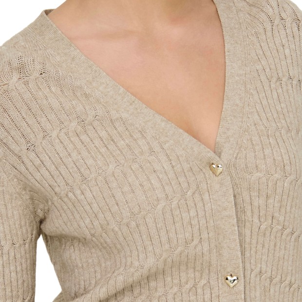 Only Casaco Katia Vneck Knt Mocha Meringue W. Melange