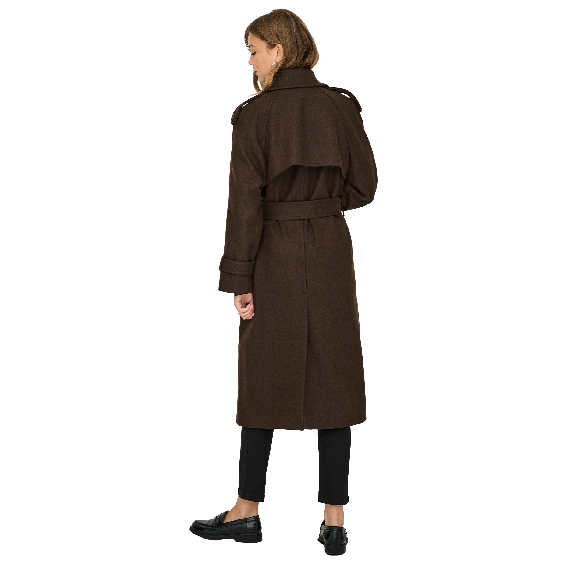 Only Casaco Dear-trillion Long Belt Chocolate Brown Melange