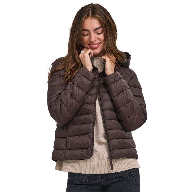 Only Casaco Tahia Quilted Hood Coffee Bean
