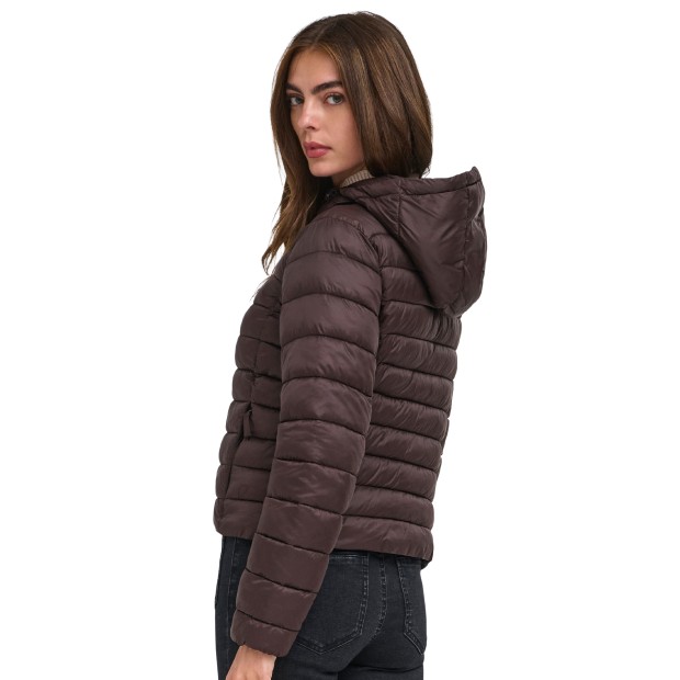 Only Casaco Tahia Quilted Hood Coffee Bean