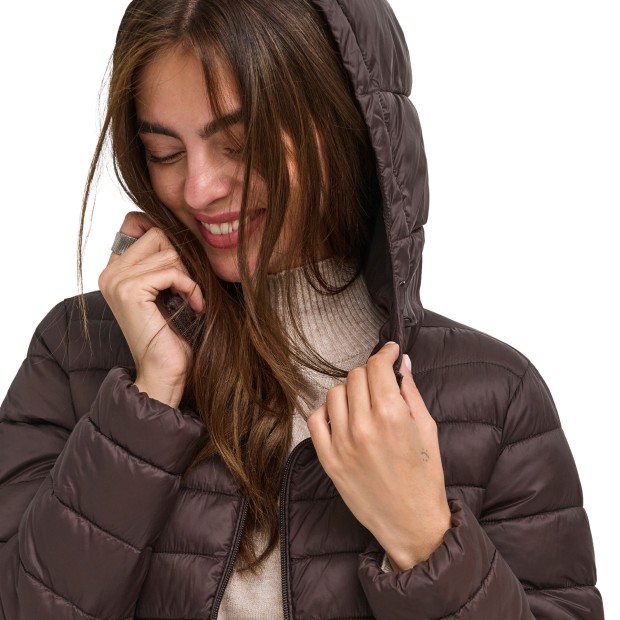 Only Casaco Tahia Quilted Hood Coffee Bean