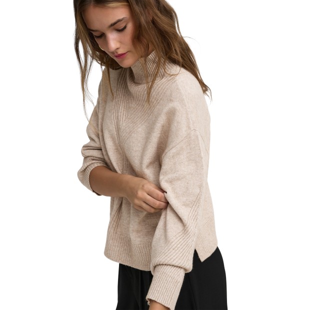 Only Camisola Princess Highneck Knt Mocha Meringue Melange