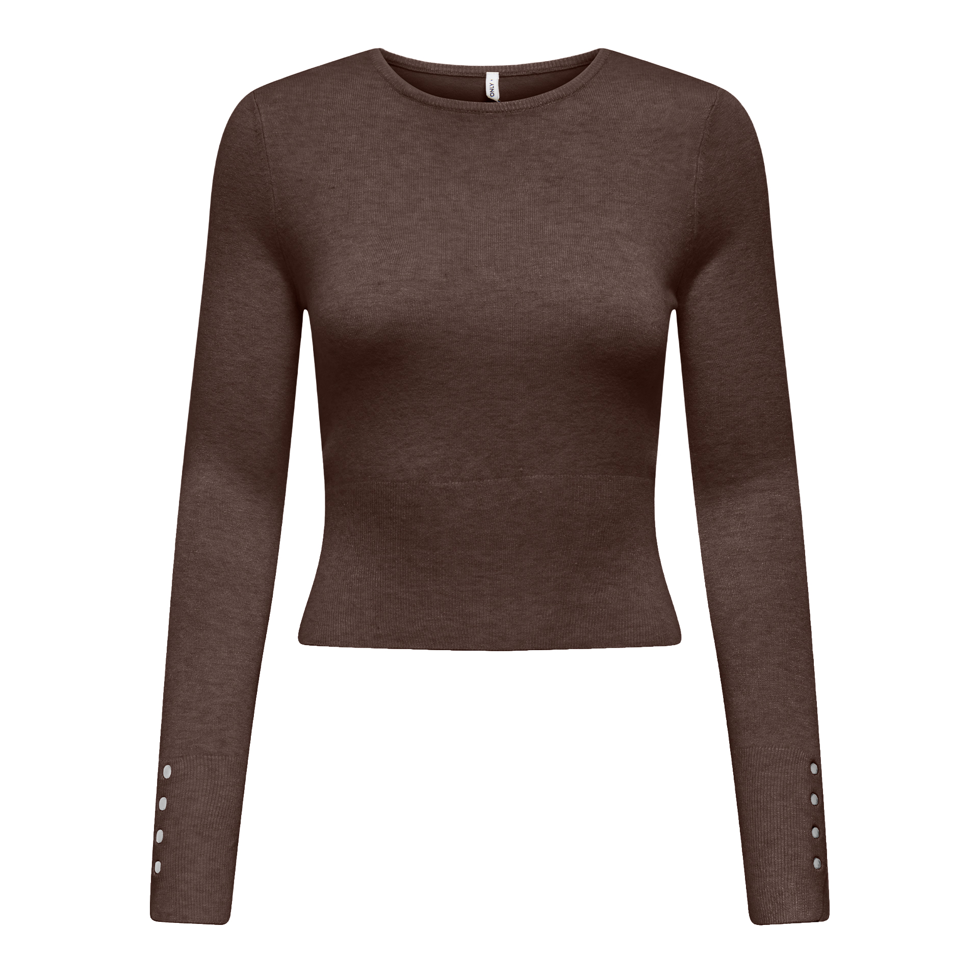 Only Longsleeve Andrea Button O-neck Knt Bracken Melange/silver Button