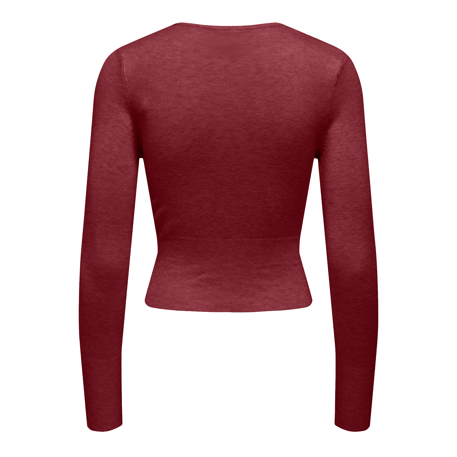 Only Longsleeve Andrea Button O-neck Knt Cabernet Melange/silver Button