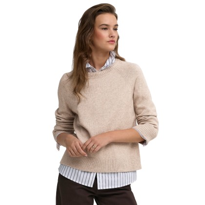 Only Camisola Princess O-neck Raglan Knt Mocha Meringue Melange