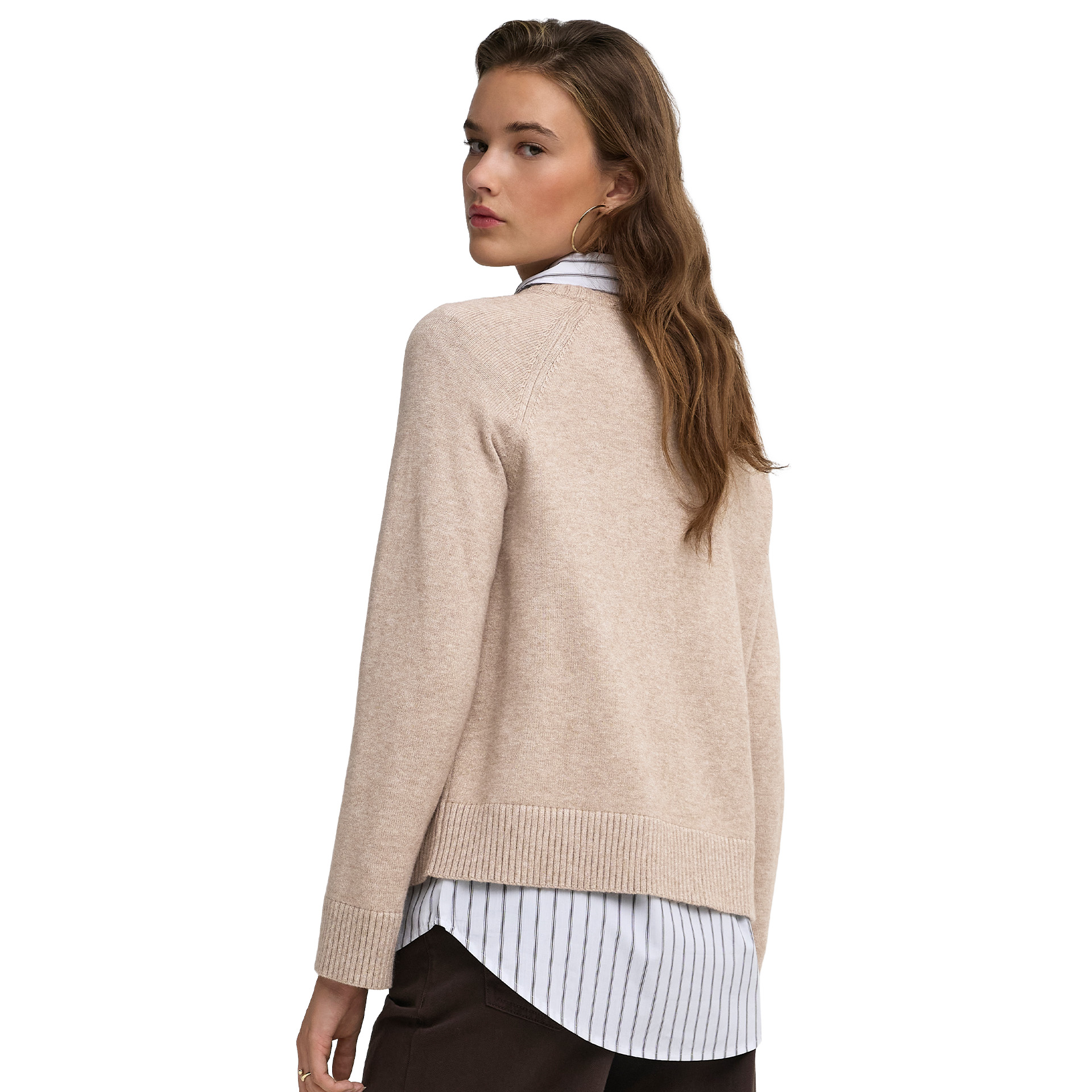 Only Camisola Princess O-neck Raglan Knt Mocha Meringue Melange