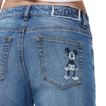 Desigual Cal�a Mickeymini Denim Light Wash