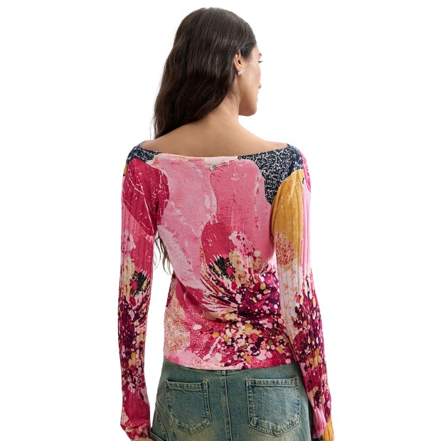 Desigual Camisola Roses Rosa