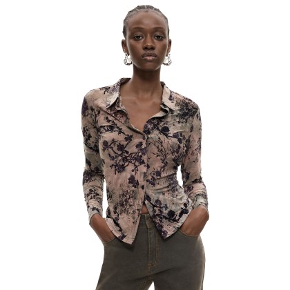 Desigual Camisa Naomi Gris Marron