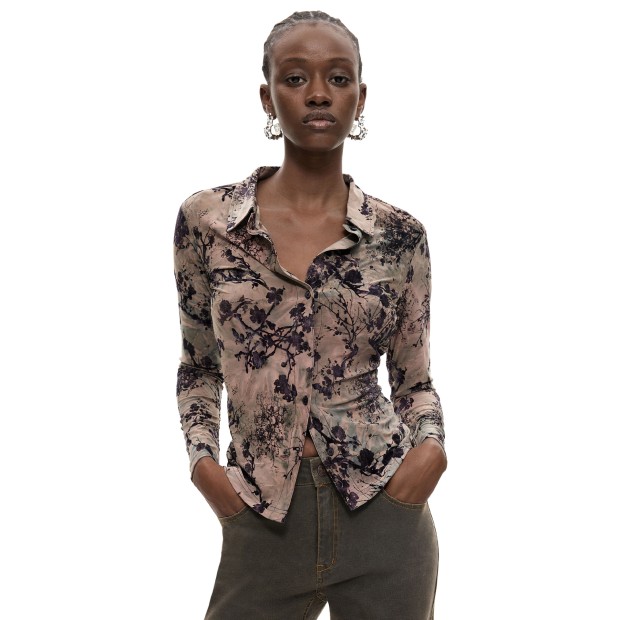 Desigual Camisa Naomi Gris Marron