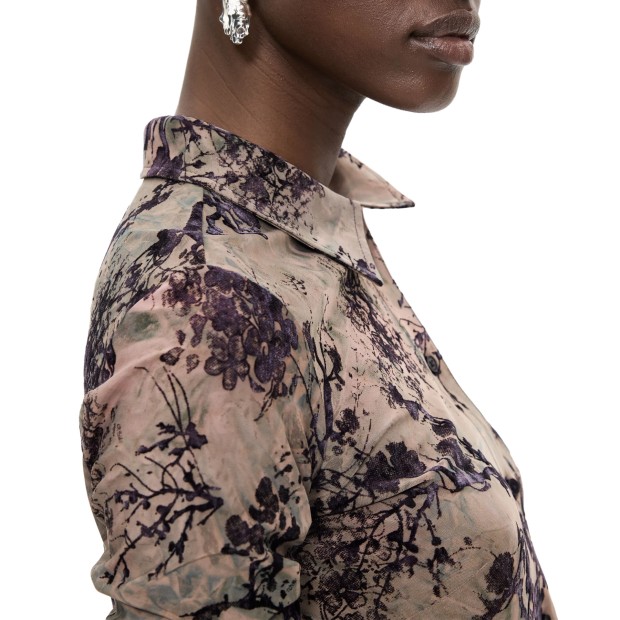 Desigual Camisa Naomi Gris Marron