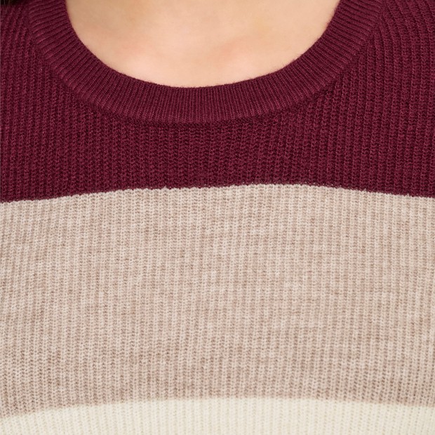 Only Camisola Atia Stripe Knt Zinfandel W. Whitecapgray/silvermink/chicorycoffee