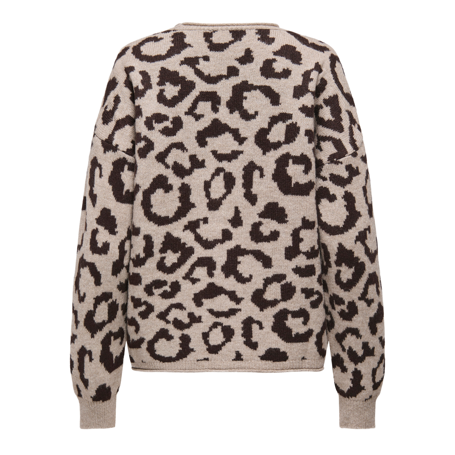 Only Camisola Jade Animal O-neck Knt String All Leo/coffee Bean