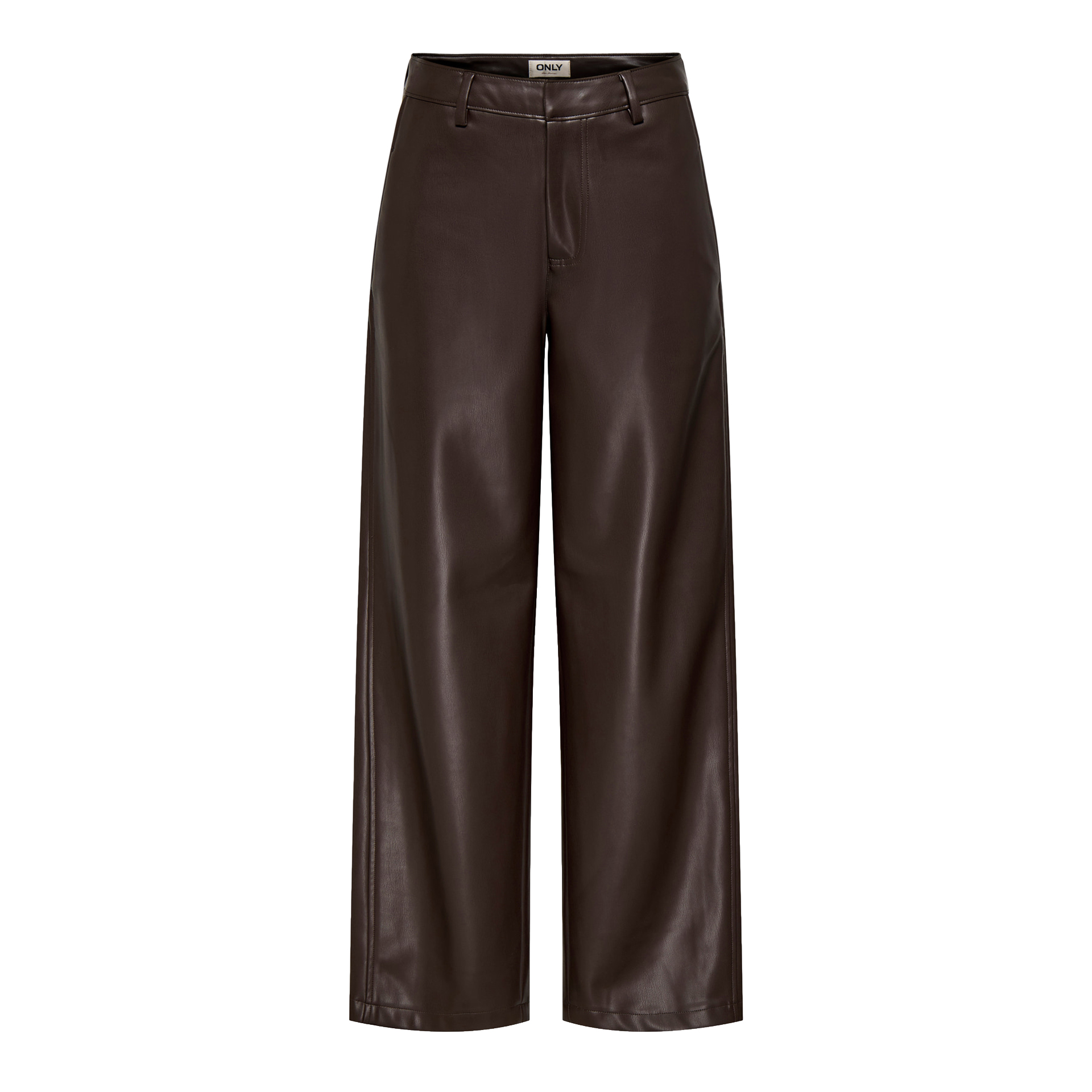 Only Calça Neli Mw Faux Lea Barrel Chocolate Torte