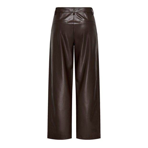 Only Calça Neli Mw Faux Lea Barrel Chocolate Torte