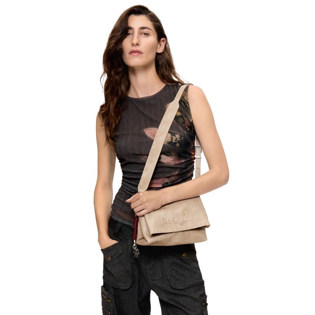 Desigual Mala Half Logo Venecia 4.0 Crudo Beige