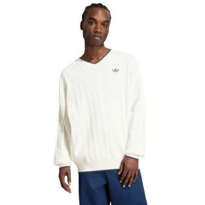 adidas Originals Camisola Cable Knit Crewneck White / Cloud White