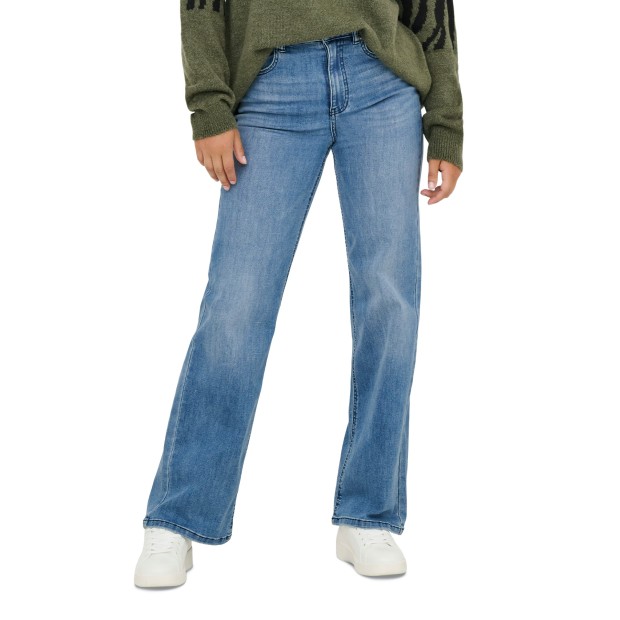 Only Calça Juicy-wauw Wide Gua113 Medium Blue Denim