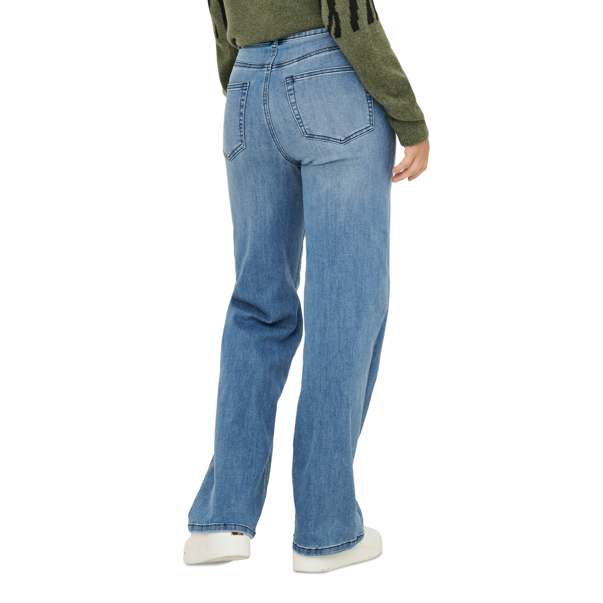 Only Calça Juicy-wauw Wide Gua113 Medium Blue Denim