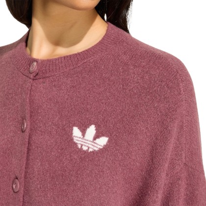 adidas Originals Casaco Essentials Knit Brown / Quiet Crimson adidas Originals Casaco Essentials Knit Brown / Quiet Crimson