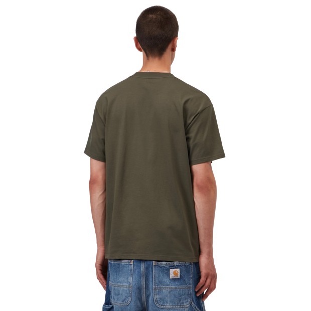 Carhartt Wip T-shirt Script Embroidery Cypress / Black