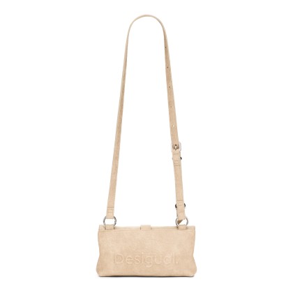 Desigual Mala Half Logo Clutch Micro Crudo Beige Desigual Mala Half Logo Clutch Micro Crudo Beige