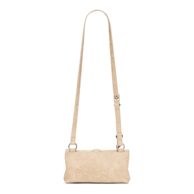 Desigual Mala Half Logo Clutch Micro Crudo Beige