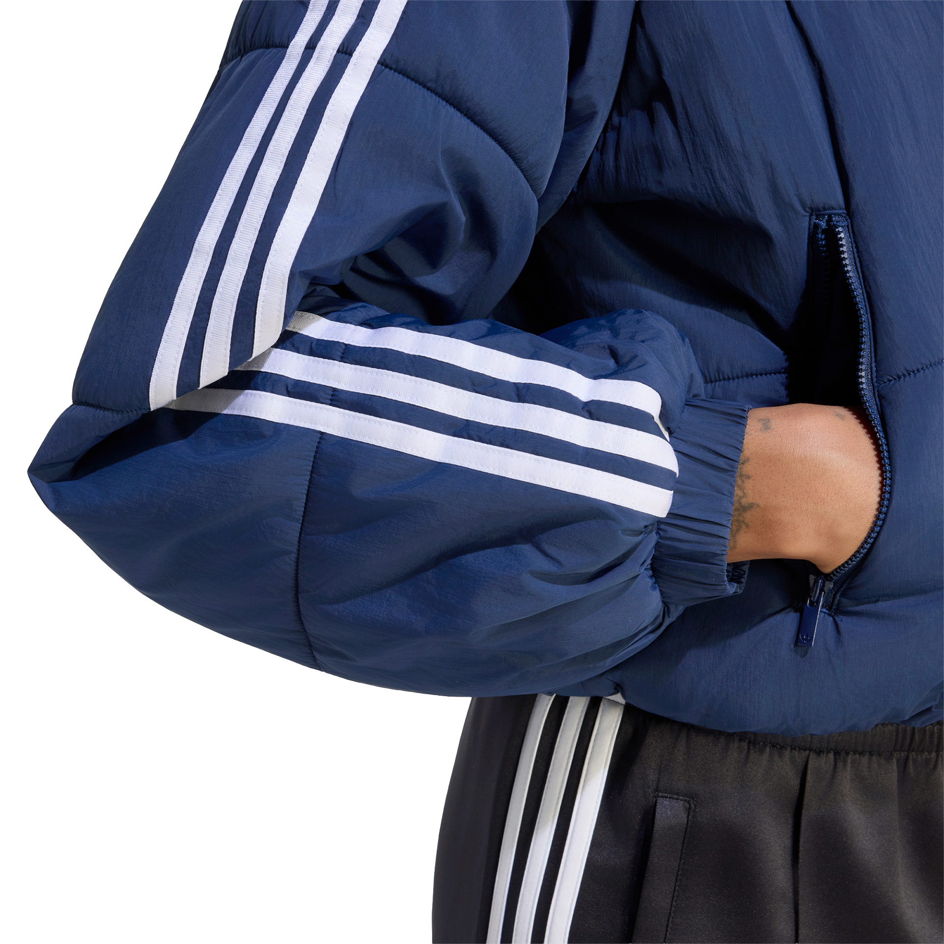 adidas Originals Casaco Adicolor Cropped Puffer Blue / Night Indigo