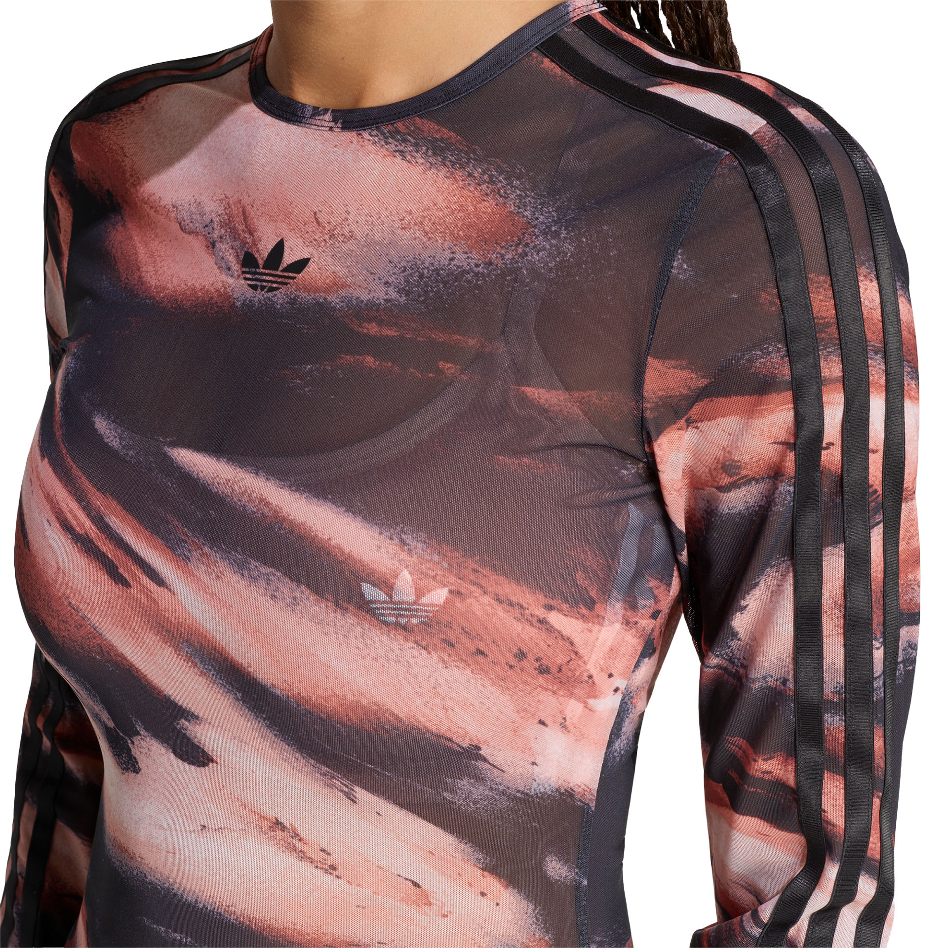 adidas Originals Long Sleeve Graphic Mesh Vermillion / Crystal Linen