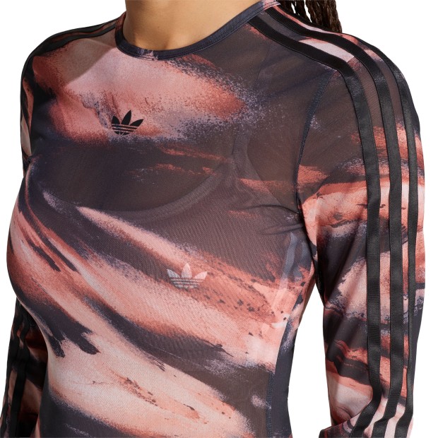 adidas Originals Long Sleeve Graphic Mesh Vermillion / Crystal Linen
